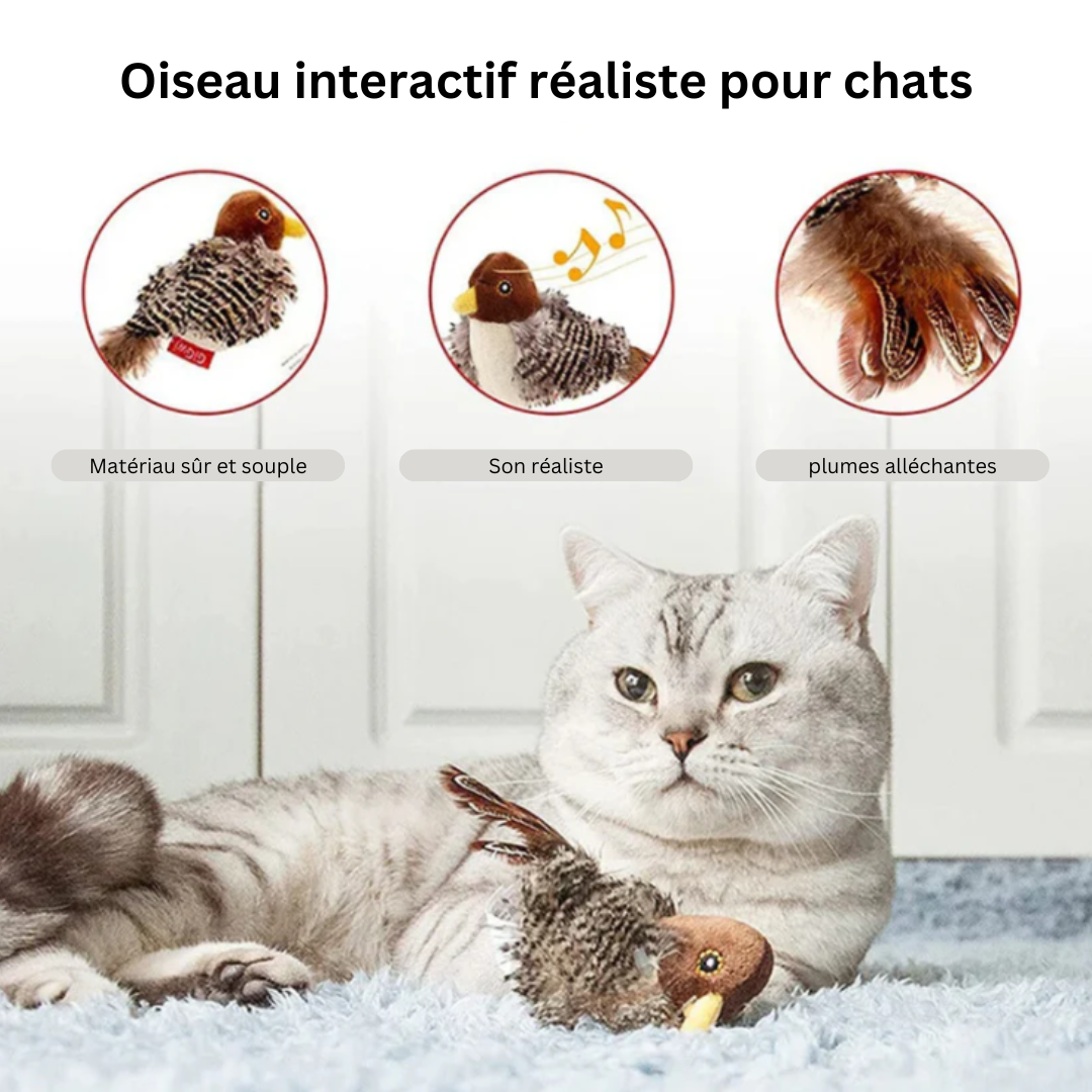 BirdyChirp™ Oiseau interactif réaliste pour chats